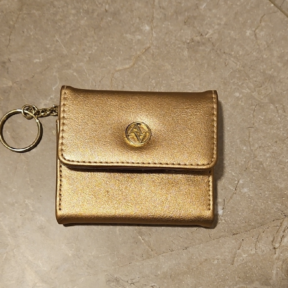 Adrienne Vittadini Gold Keychain Card Holder